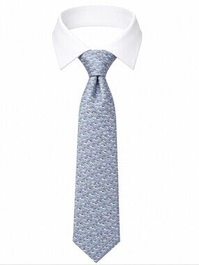 VINEYARD‎ VINES | Blue w/ Pastel Pink Green Yellow Roadster Car Pattern Silk Tie